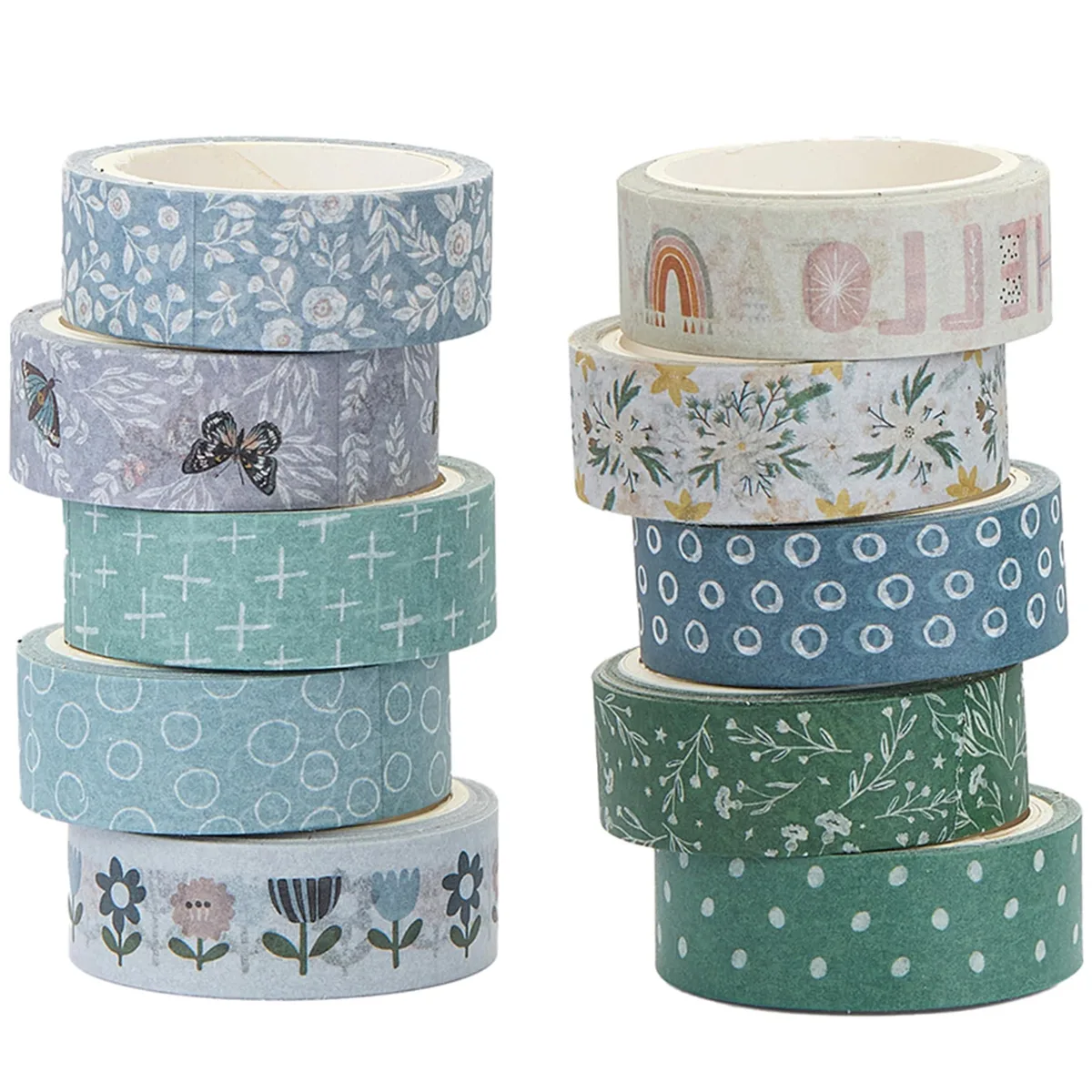 YUBX YUBX Washi Tape Set 10 Rolls 15mm 5m Cool — product photo