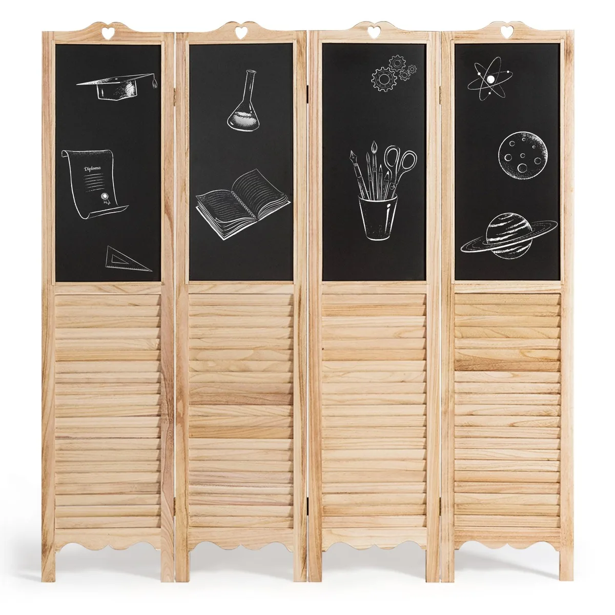 SlickBlue SlickBlue 4-Panel Folding Privacy Room Divider with Chalkboard — product photo
