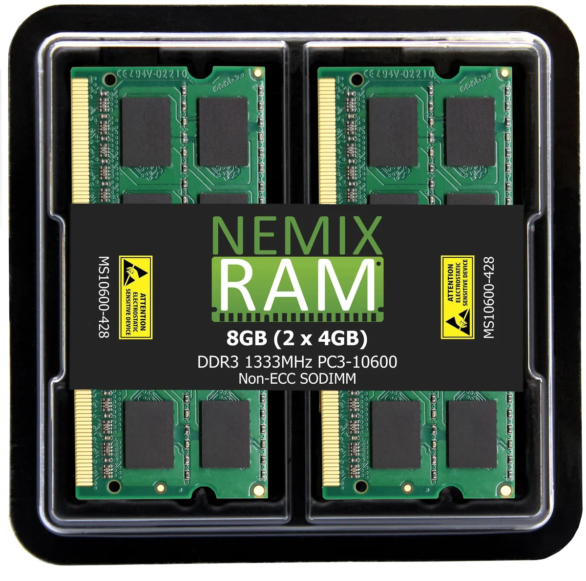 NEMIX RAM NEMIX RAM 8GB (2x4GB) DDR3 1333 PC3-10600 1.35V 204-Pin SODIMM POSIFLEX XT-5317 JIVA 17" memory upgrade — product photo