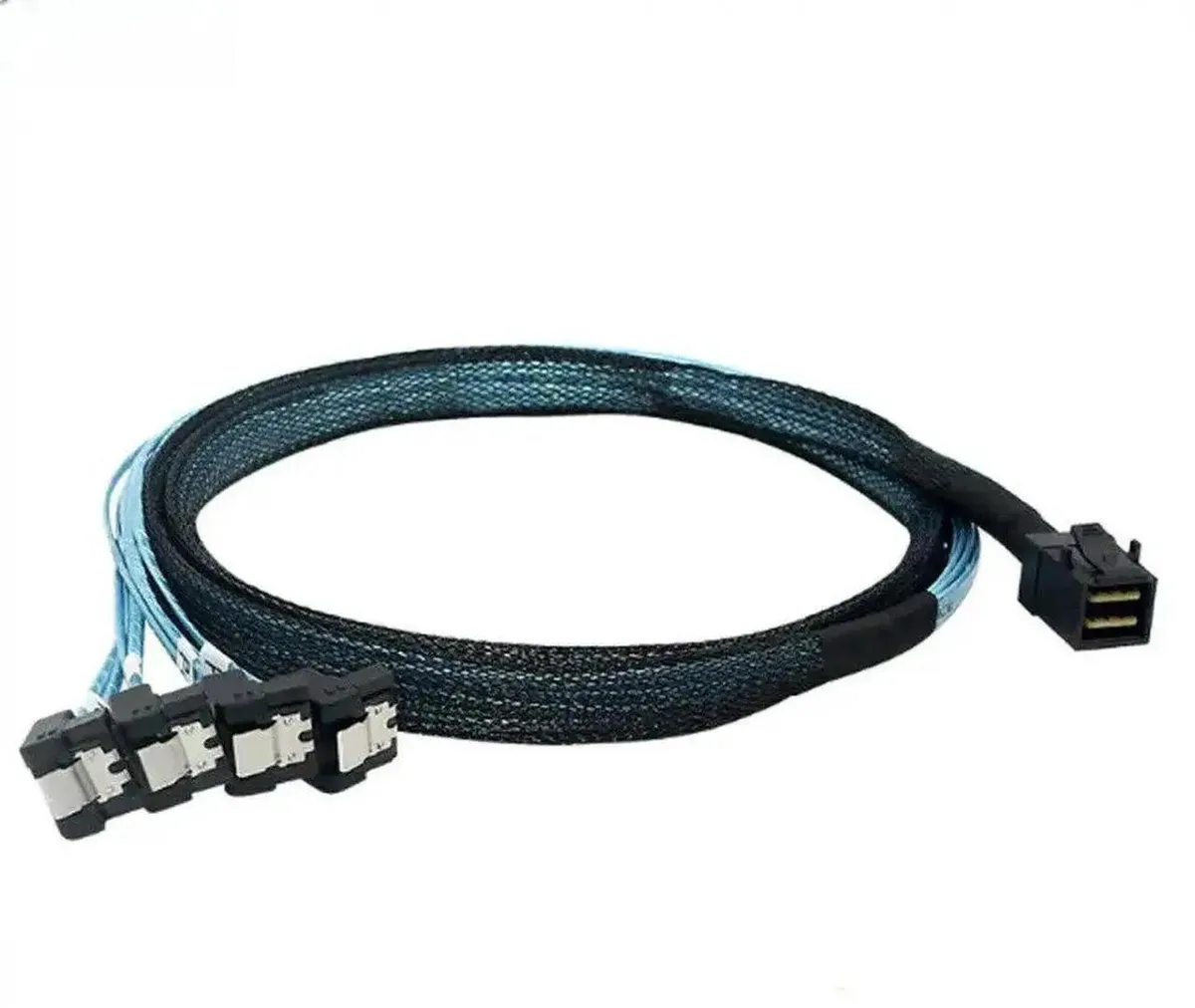 SMUGDESK SMUGDESK Mini SAS SFF-8643 to 4× SATA 90° Cable — product photo