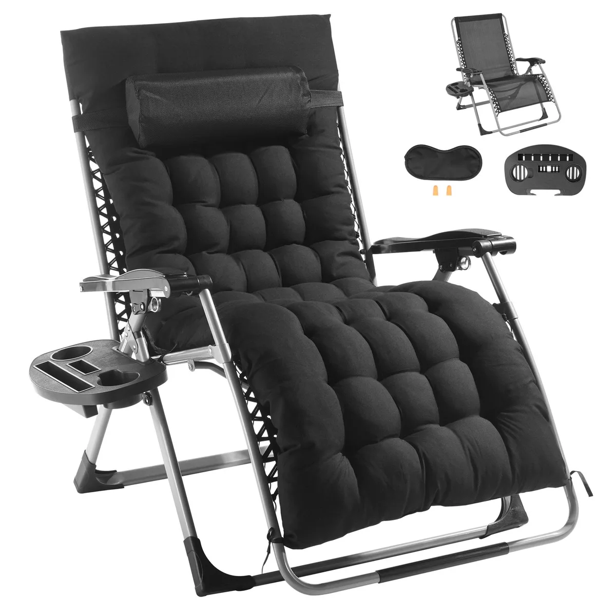 VEVOR VEVOR Zero Gravity Chair 33 inch 500 lbs Black — product photo