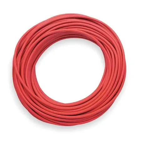Red silicone test lead wire on a 50 ft roll, 18 AWG, CAT III 10000 V rating