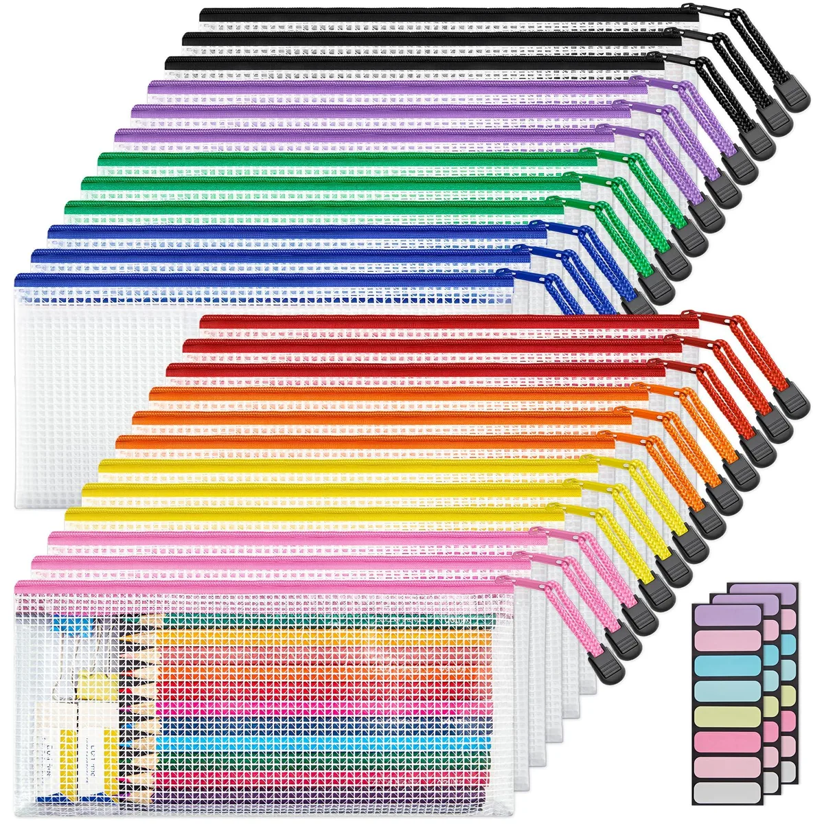  JARLINK OP733C-24 Mesh Zipper Pouches 24 Pack A6 — product photo