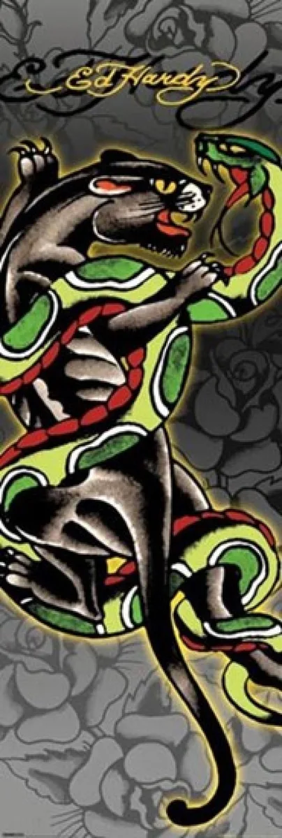 Posterazzi Posterazzi PYRCPP20139 Ed Hardy Panther &amp; Snake Poster Covering 21 x 62 — product photo