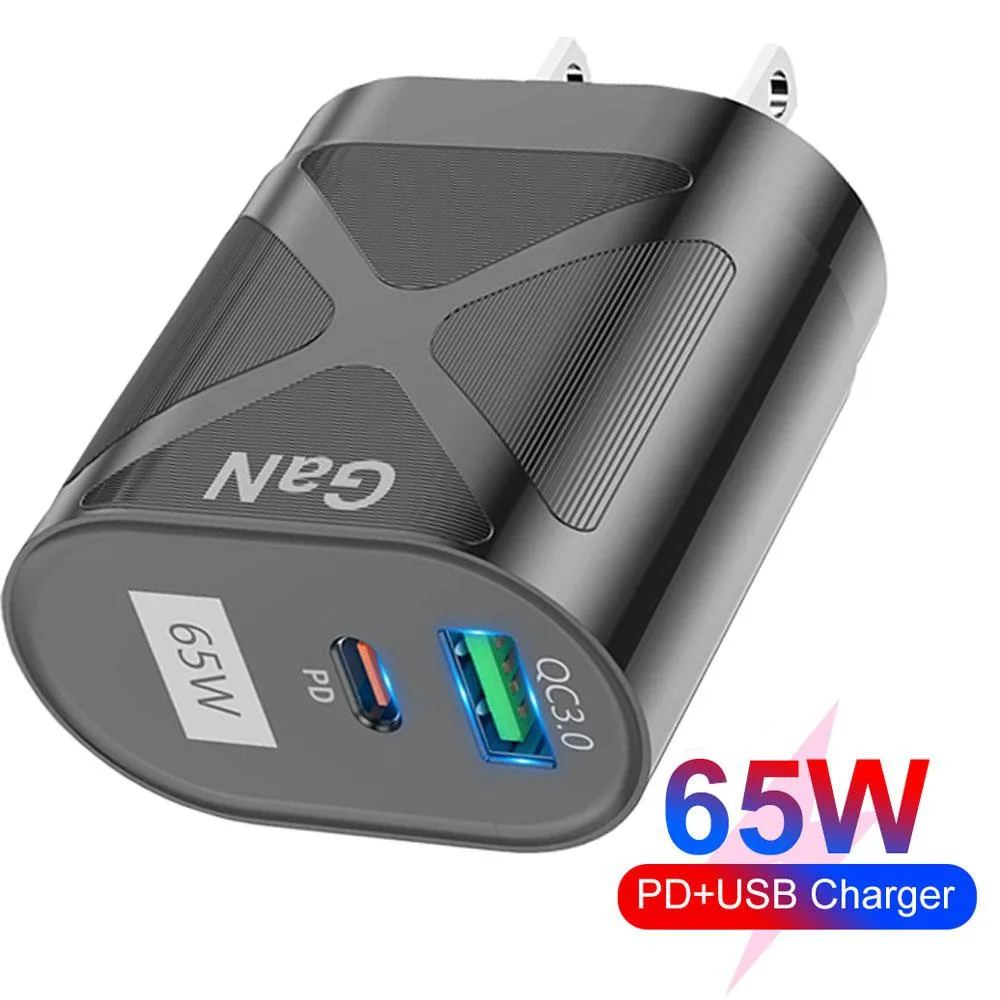 LUOM LUOM HCJTWIN65W 65W GaN USB-C Charger Black — product photo
