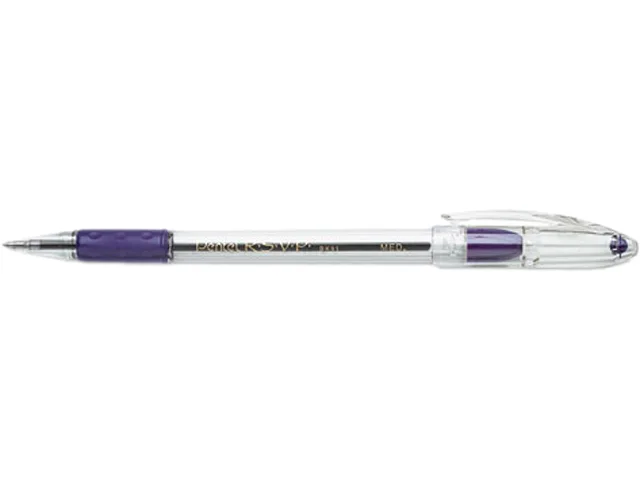 Pentel of America, Ltd. Pentel of America, Ltd. BK91V R.S.V.P. Ballpoint Stick Pen, Violet Ink, Medium, Dozen — product photo