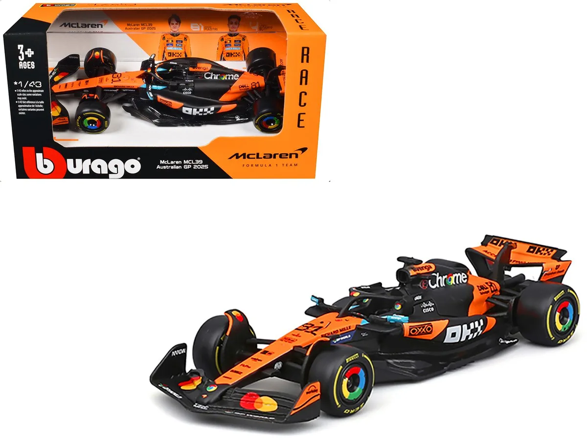BBURAGO BBURAGO McLaren MCL39 #81 Oscar Piastri OKX Australian GP 2025 Race Series 1/43 hobby collectible — product photo