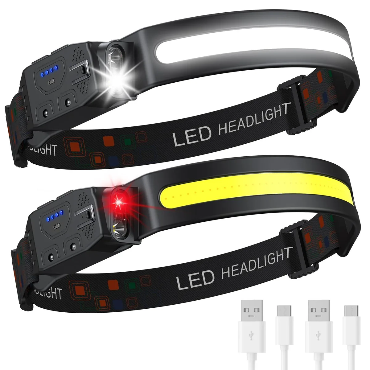_Mega Brand _Mega Brand Headlamp 2PCS 230° 1200 Lumens TG-TD16002 — product photo