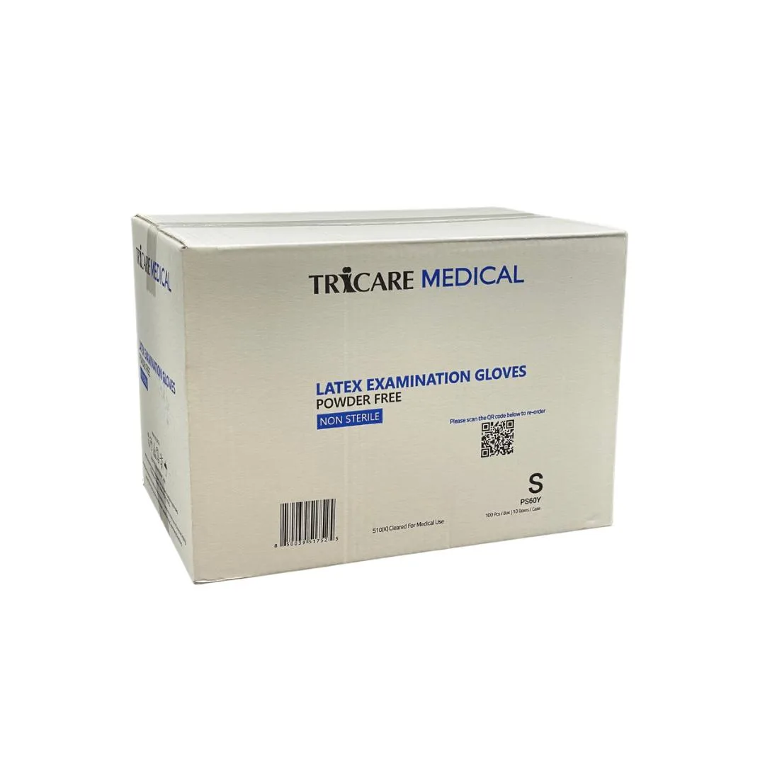 TRICARE MEDICAL TRICARE MEDICAL Latex Exam Gloves Powder-free 5.5 Mil White Case of 1000 Small personal protective equipment — product photo