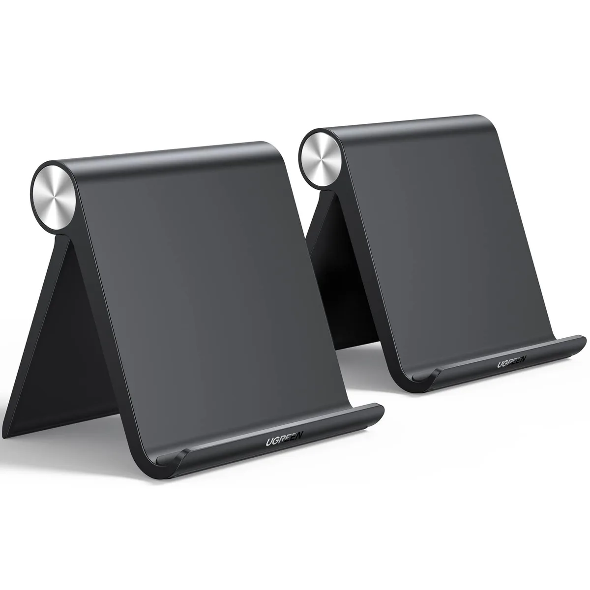  UGREEN 2 Pack Tablet Stand Black 4.7" x 4.2" 15°-100° 0.55" max thickness — product photo