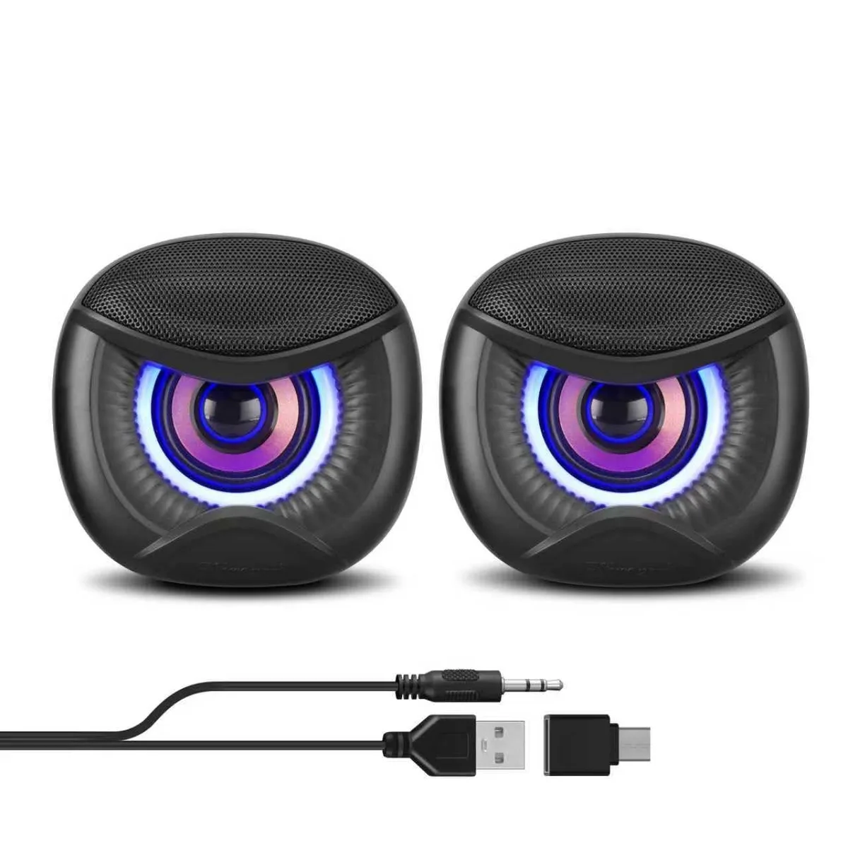  Elimavi MM-PL Blue 2.0 USB Speakers 5W Blue Lights — product photo