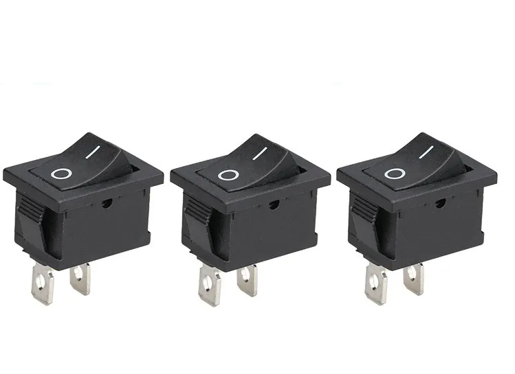 TeKit TeKit KCD1-101 Rocker Switch 15×21mm 2 Pin SPST ON/OFF 10A/125V 6A/250V Black 10 Pack — product photo
