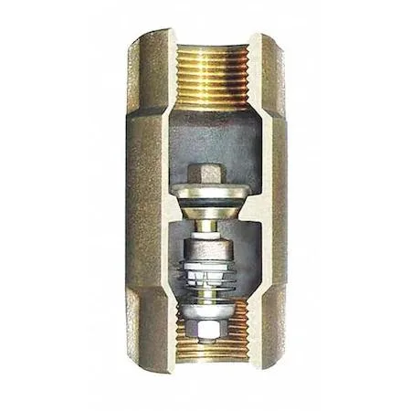 Bronze inline spring check valve with FNPT connections