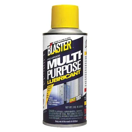 Blue aerosol can with red and white labelling, 6 oz capacity