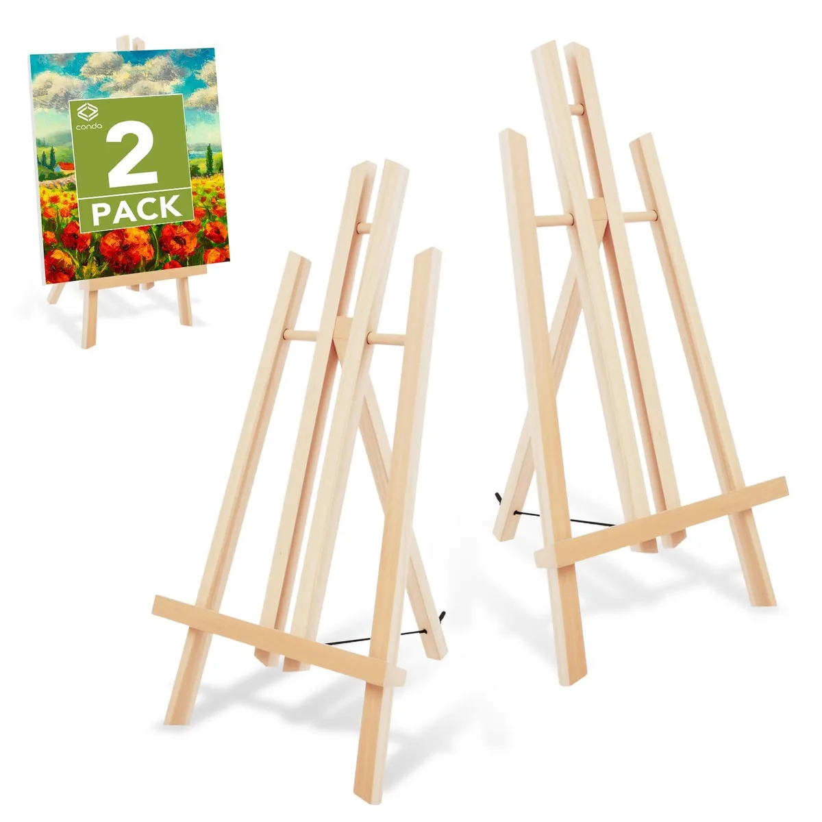 conda 18 Inch Wooden A-Frame Tabletop Easel 2 Pack — product photo