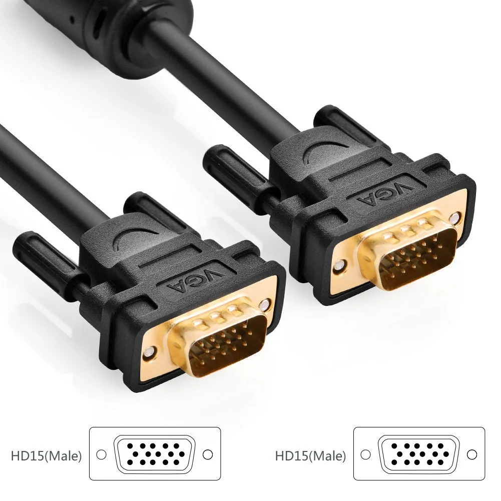 TeKit TeKit 10673 VGA cable 3.3 ft male to male gold ferrite — product photo