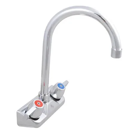 Chrome deck-mounted faucet with 3.5 inch gooseneck spout
