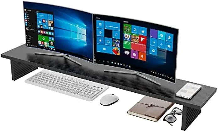 TAURKENAM TAURKENAM Dual Monitor Stand Carbon Fiber Black 5.6in 66lb — product photo