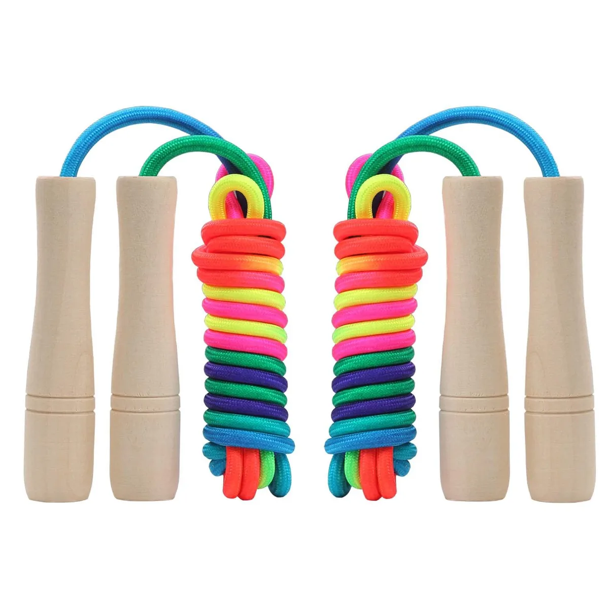 2 Pack Jump Rope 8.5ft Adjustable Skipping Rope with Wooden Handle — product photo