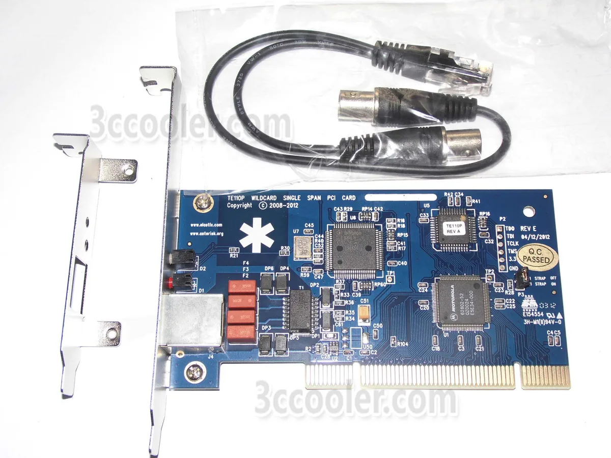 SunnyStar Co., Ltd SunnyStar Co., Ltd TE110P Single T1/E1 PCI VoIP Card with BNC Cable — product photo