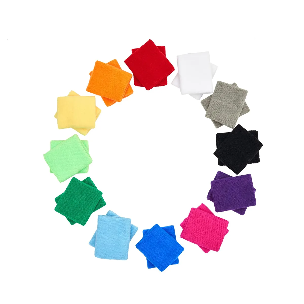 Mallofusa Sweatbands 12 Pairs Cotton Terry Cloth Wristbands — product photo