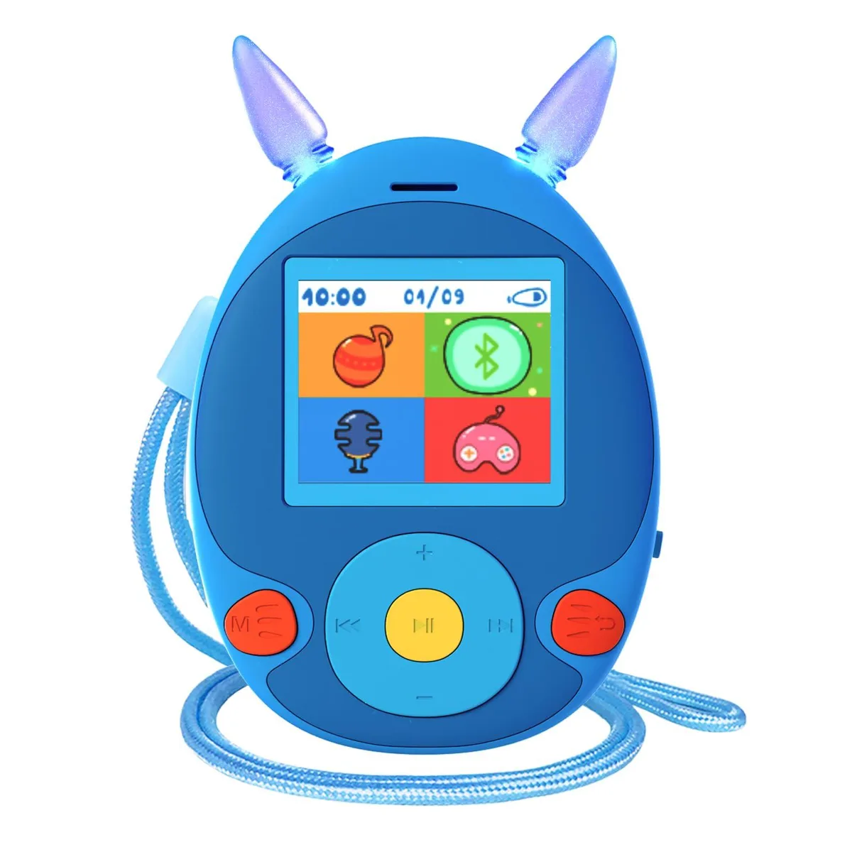 BluKaSa MP3 Player for Kids 64GB Blue Bluetooth 5.3 1.77in — product photo