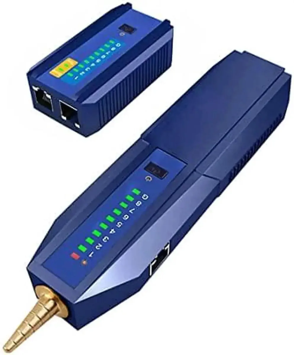 Handheld cable tester with digital display and RJ45 RJ11 ports