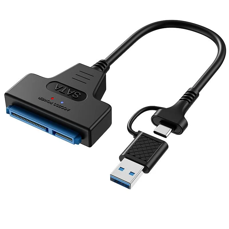 ESTONE ESTONE L06B2IN1 USB 3.0/USB-C Type-A/C 5Gbps UASP SATA I/II/III 2.5" Hard Drive Adapter Cable — product photo