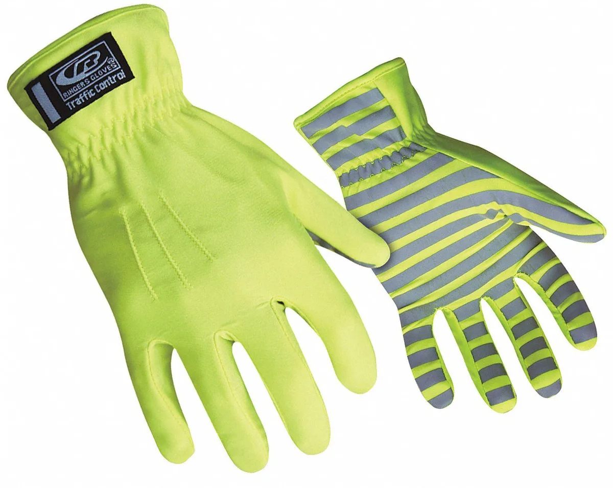 RINGERS GLOVES RINGERS GLOVES 307-11 XL Green Shirred Cuff Mechanics Gloves personal protective equipment — product photo
