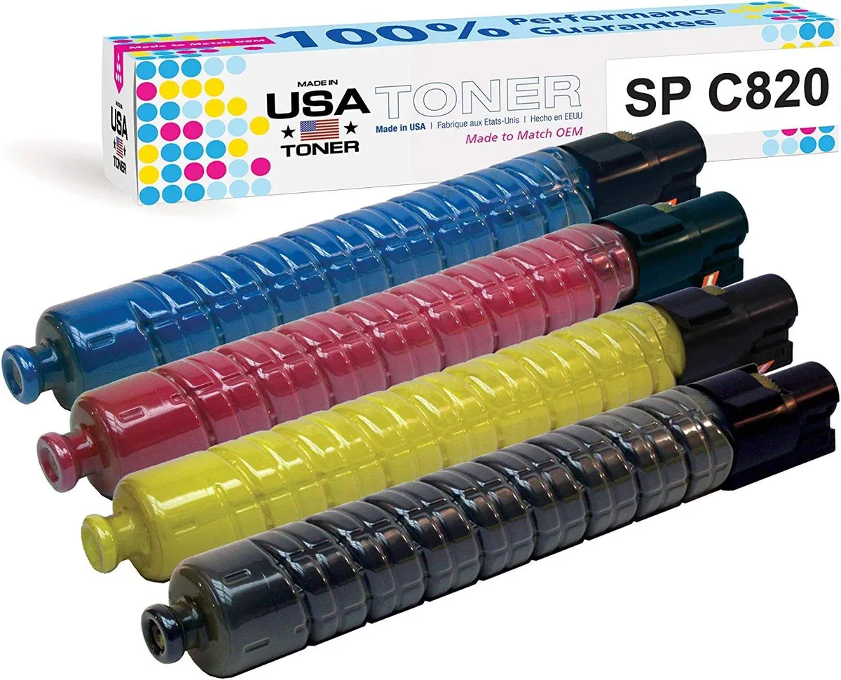 MADE IN USA TONER MADE IN USA TONER Compatible Toner Cartridges for Ricoh SP C820 C821 4 Pack — product photo
