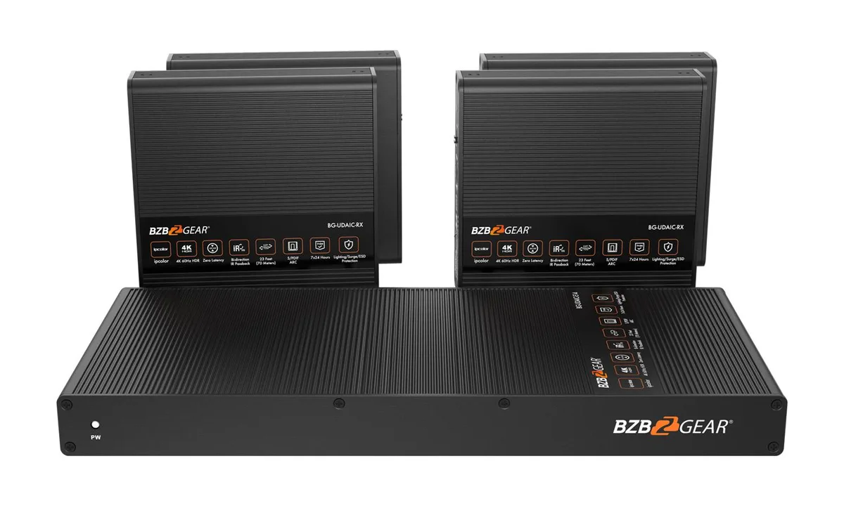 BZBGEAR BZBGEAR BG-UDAIC-E14 1x4 HDMI Splitter Kit with 4 Receivers — product photo