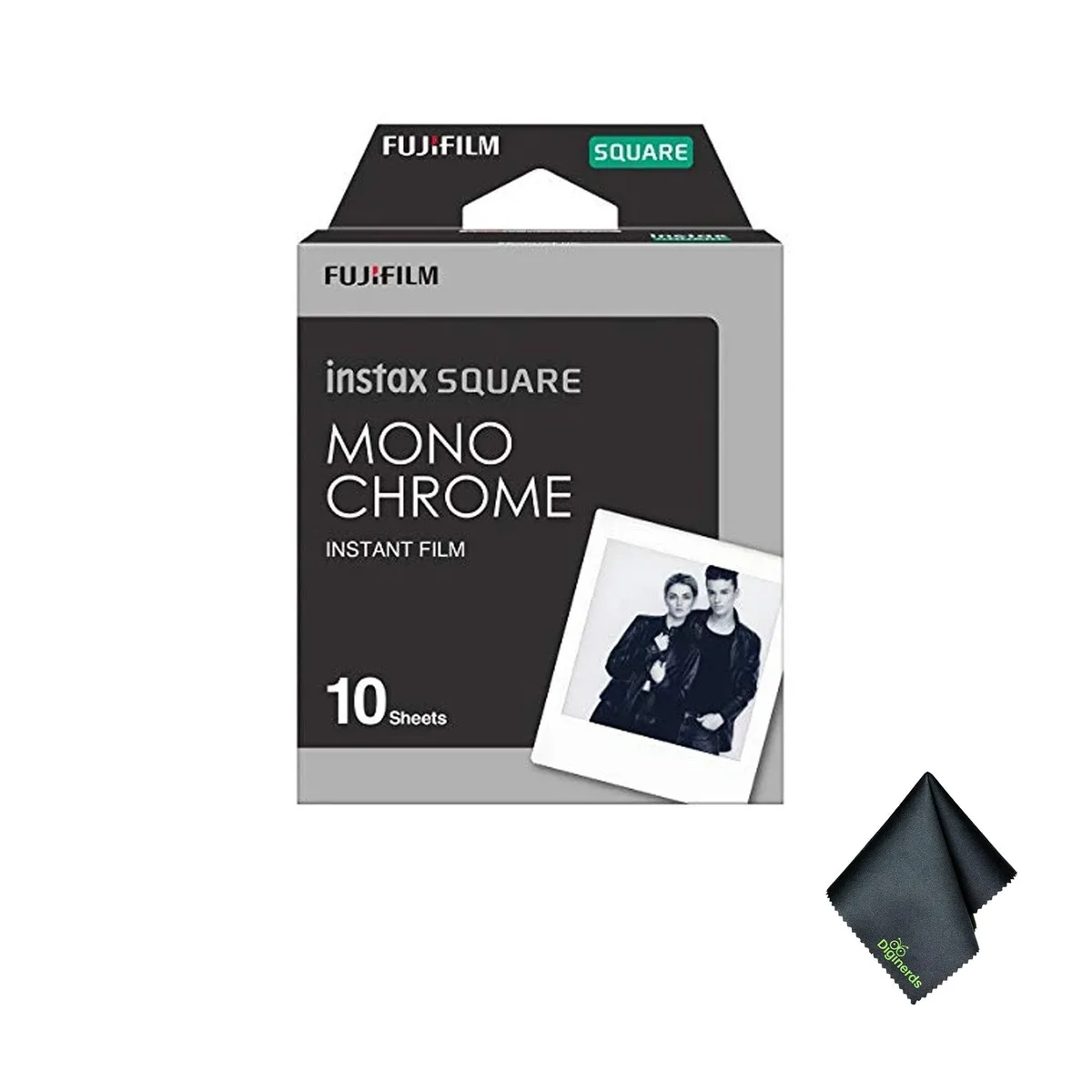 FUJIFILM FUJIFILM INSTAX SQUARE Monochrome Instant Film 10 Exposures with Cleaning Cloth — product photo