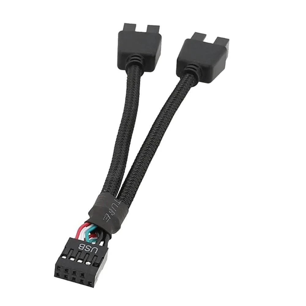 BUCIER BUCIER USB 2.0 9 Pin to Dual 9 Pin Splitter Cable Braided Black — product photo