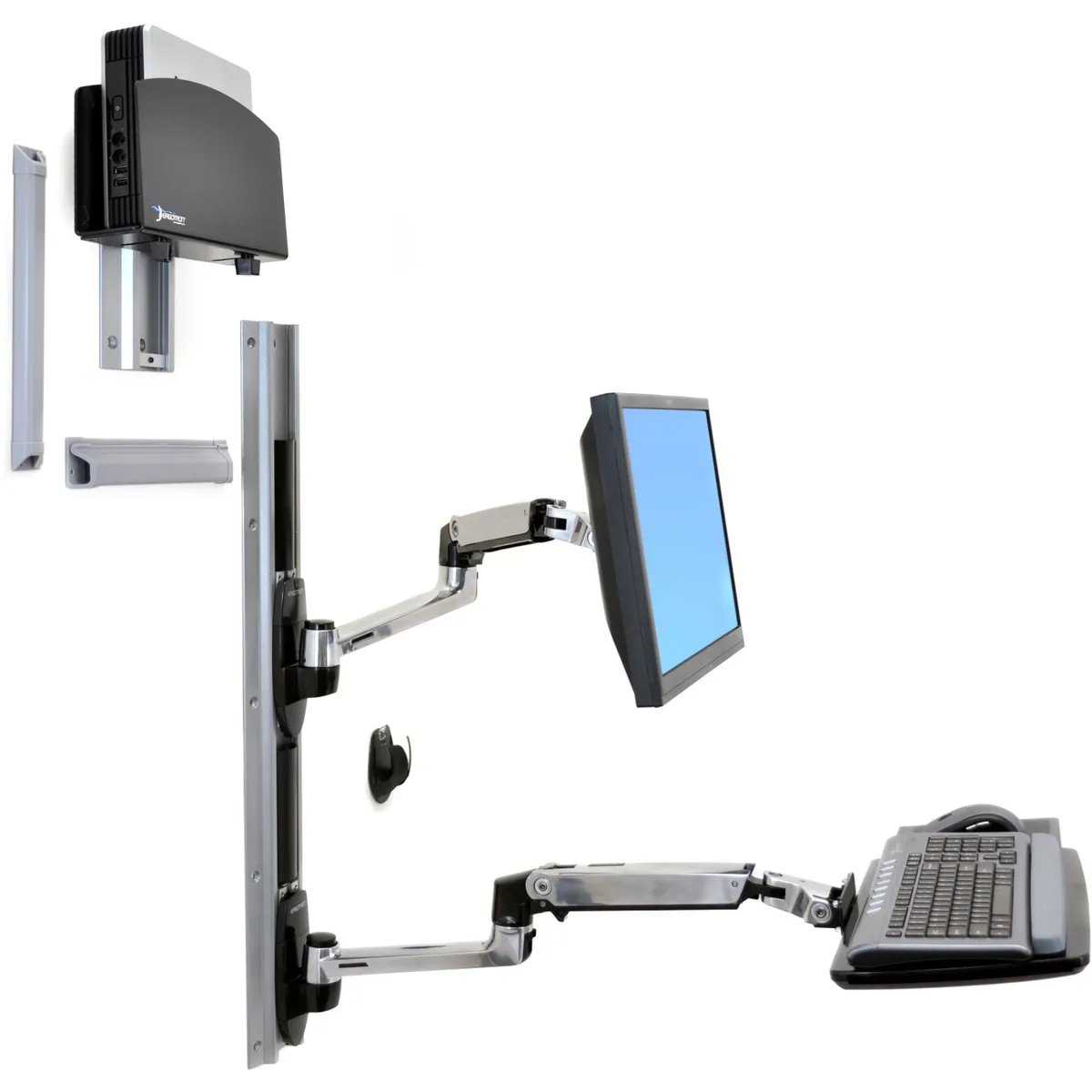 Ergotron Ergotron 45-253-026 LX Wall Mount System with Small CPU Holder — product photo