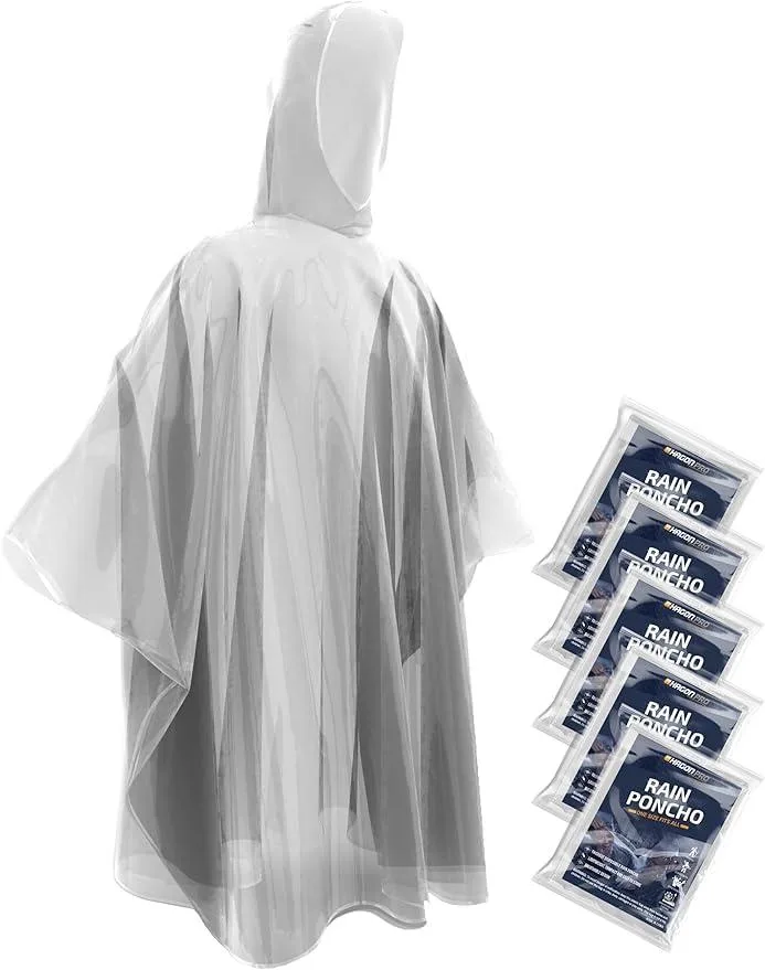 Hagon PRO Rainponcho Clear S 5 Pack 48" x 40" 0.035mm PE — product photo