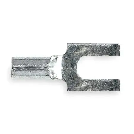 Blue fork terminal for #8 stud, crimp style, 14-16 AWG