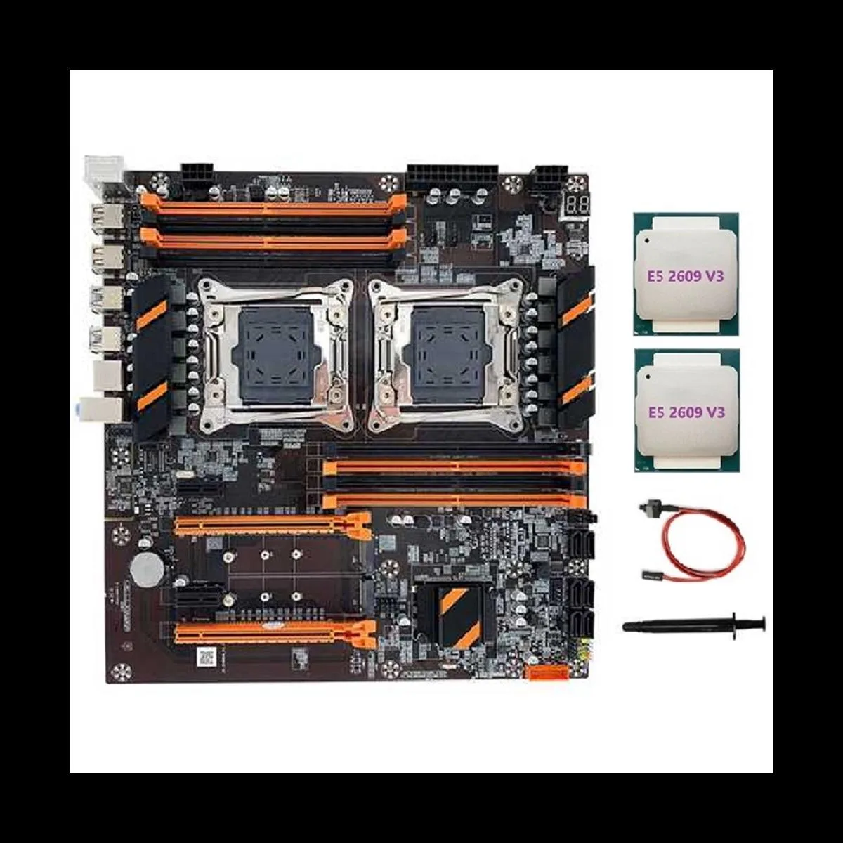 YINGHUA YINGHUA X99 Dual CPU Motherboard LGA2011 DDR4 ECC 2xE5-2609 V3 — product photo
