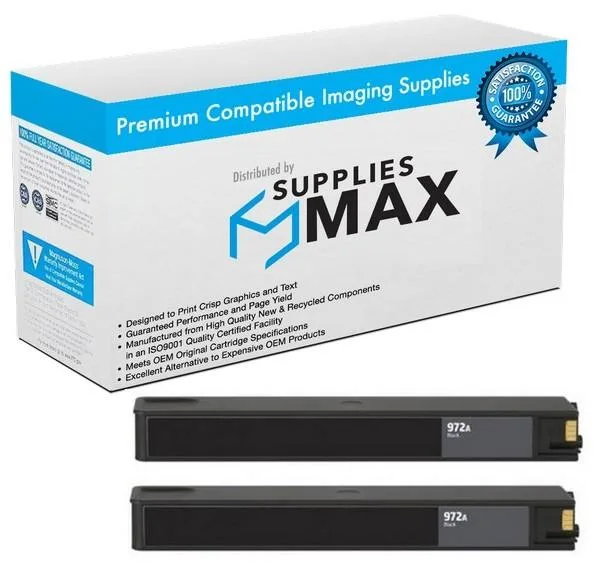 SuppliesMax SuppliesMax HP F6T80AND Black Inkjet Cartridge 2 Pack 3500 Page Yield — product photo