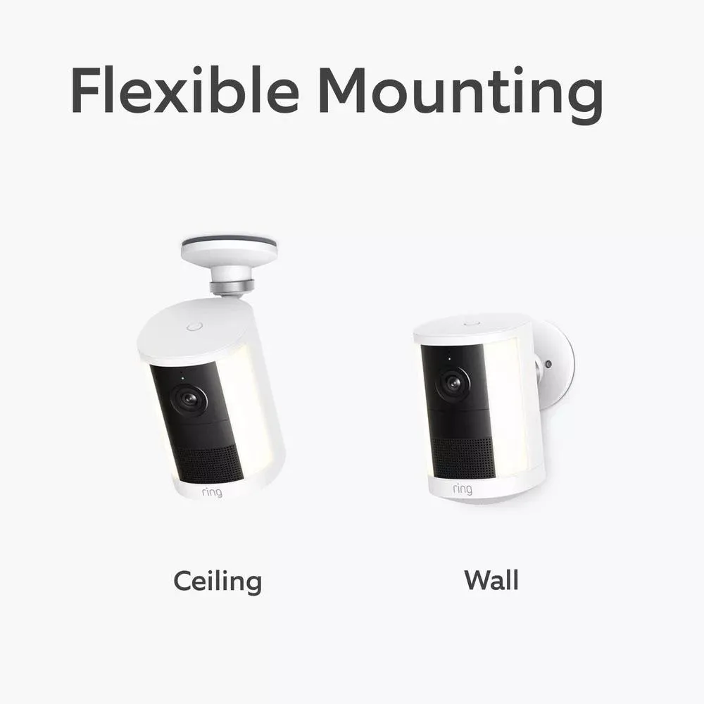 Ring Ring Spotlight Outdoor Battery Security Camera (2nd Gen) White — product photo