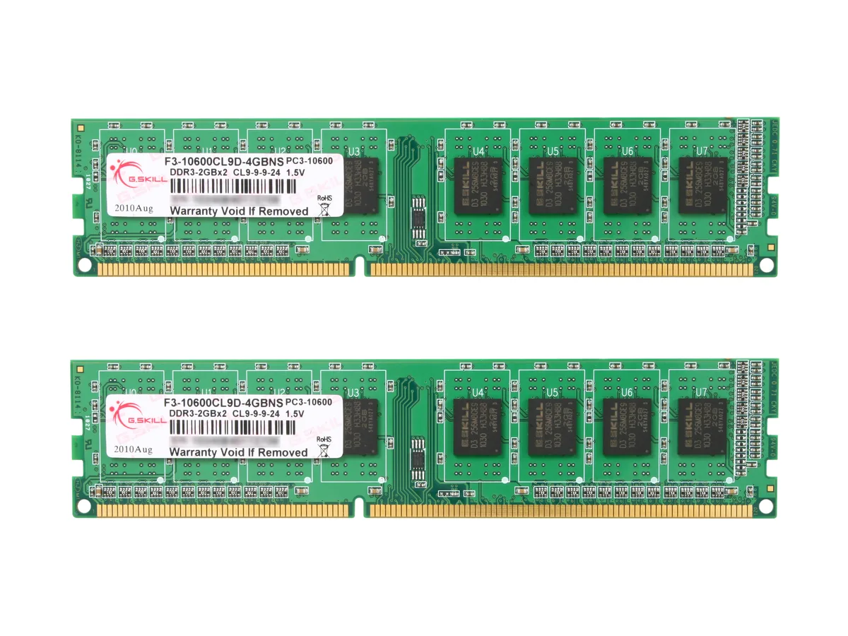 G.SKILL G.SKILL NS 4GB (2 x 2GB) DDR3 1333 CL9 F3-10600CL9D-4GBNS desktop RAM — product photo