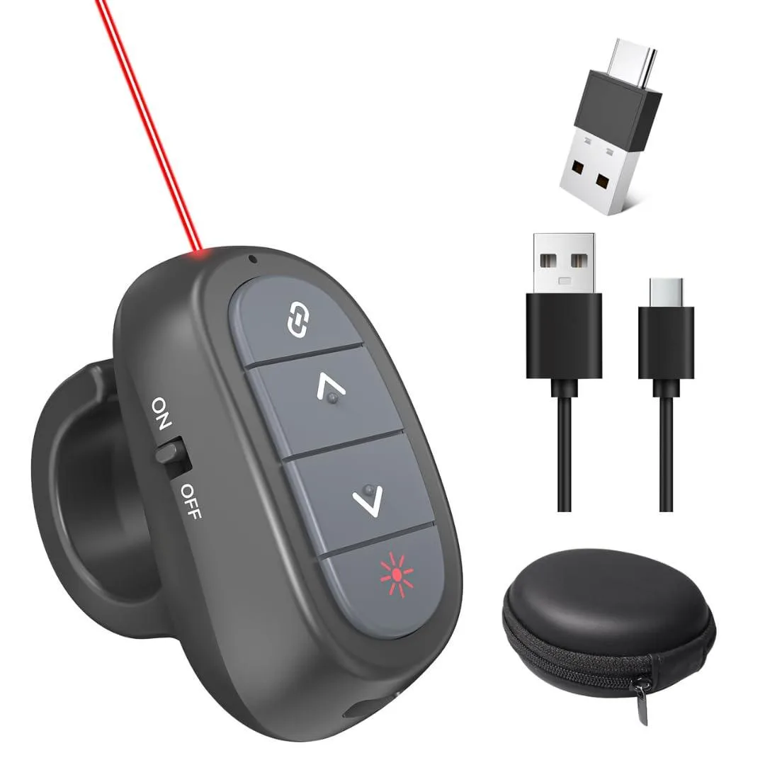  Nexarion BYJ86 Ring-Style Presentation Remote, USB-A/C Receiver — product photo