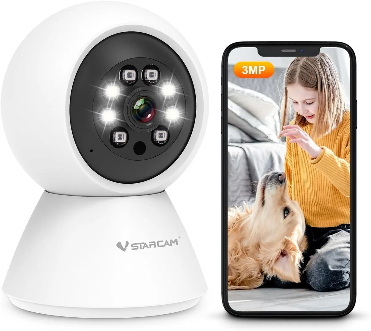 BFKK BFKK 3MP Indoor Pet Camera with 355° Pan and Color Night Vision — product photo