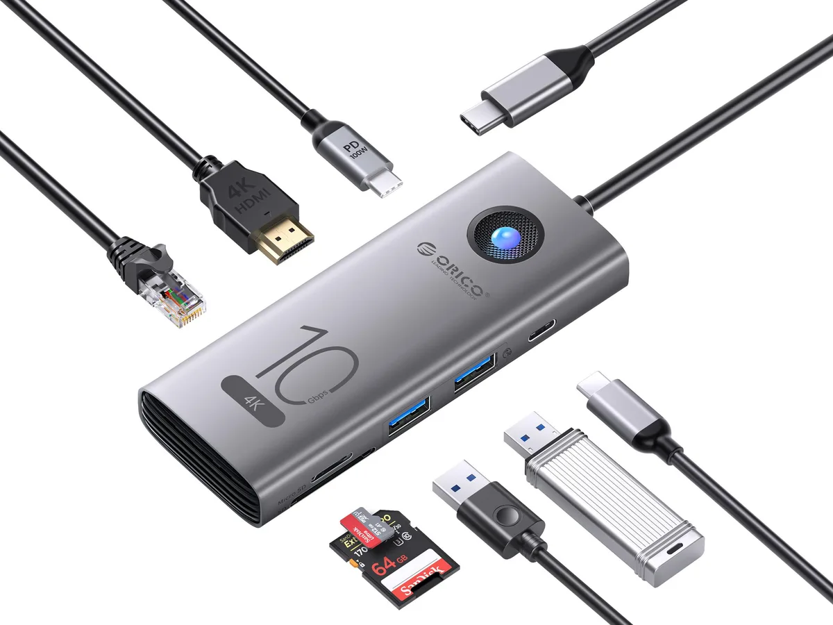 Orico Orico CX10-8P 8-in-1 10Gbps docking station — product photo