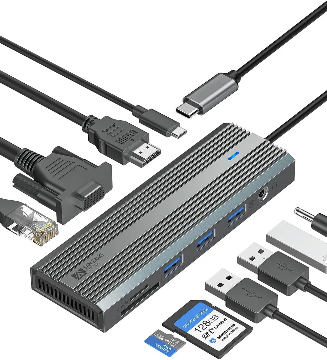 censreal censreal 10-in-1 USB-C Hub Grey adapter — product photo