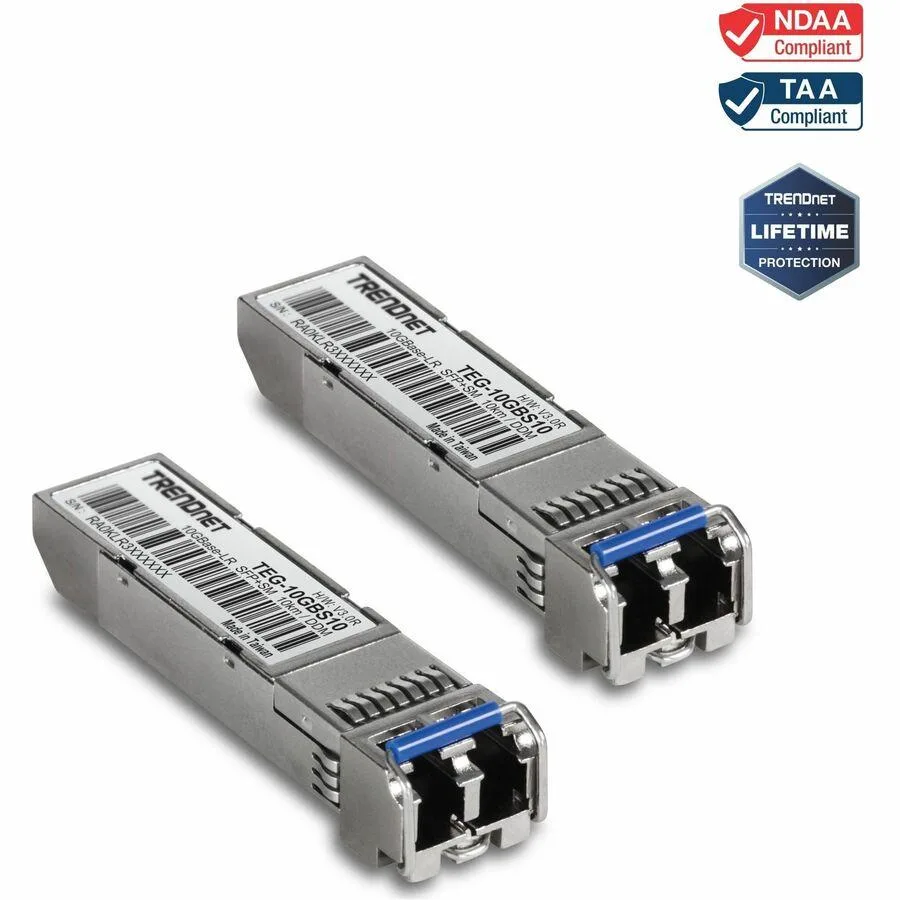 TRENDnet TRENDnet 2-Pack SFP+ 10GBASE-LR Single Mode LC 10 km 1310 nm — product photo