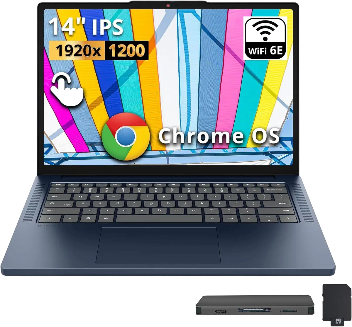 Lenovo Lenovo IdeaPad Slim 3 14" 2K Touch Chromebook MediaTek Kompanio 540 4GB 224GB Blue — product photo
