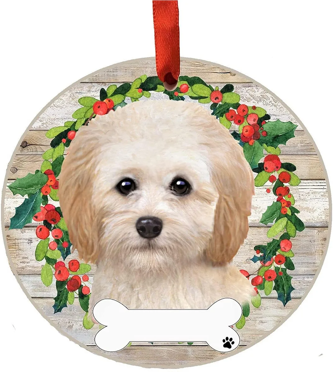 E & S Imports E & S Imports Cockapoo DIY Personalizable Ceramic Ornament — product photo