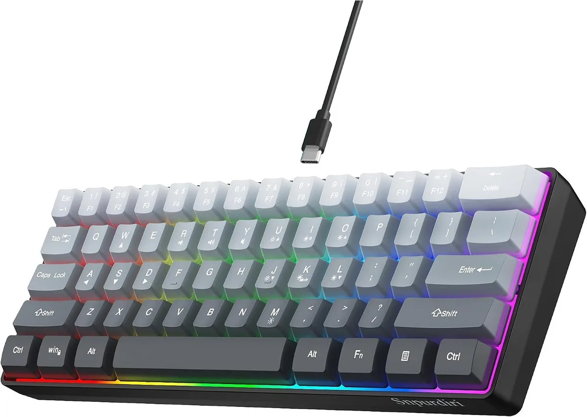 TUKO TUKO 60% Wired Gaming Keyboard 61 Keys Grey-Black — product photo