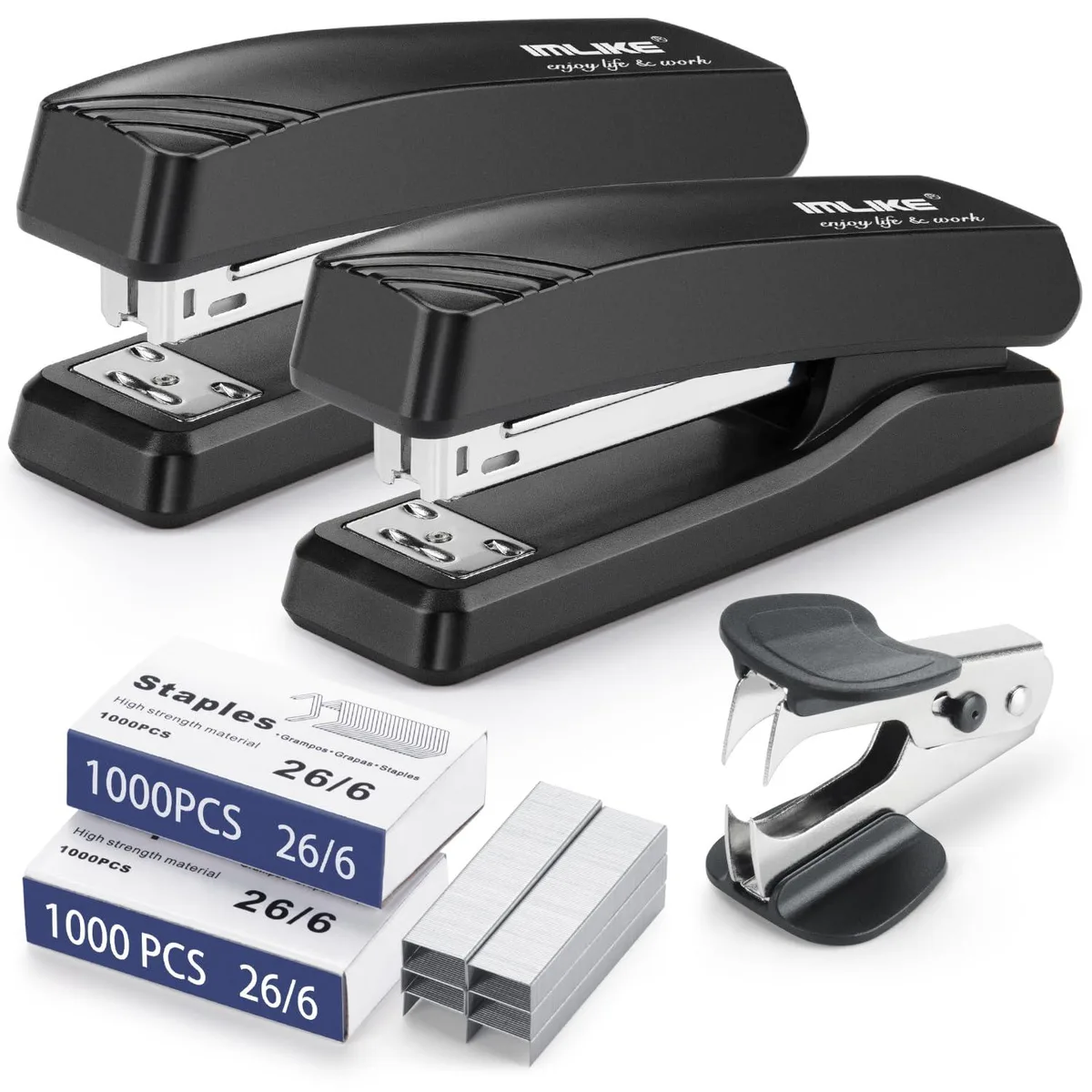  iLive 978 Stapler 2-Pack 25 Sheet 2000 Staples 26/6 Black — product photo