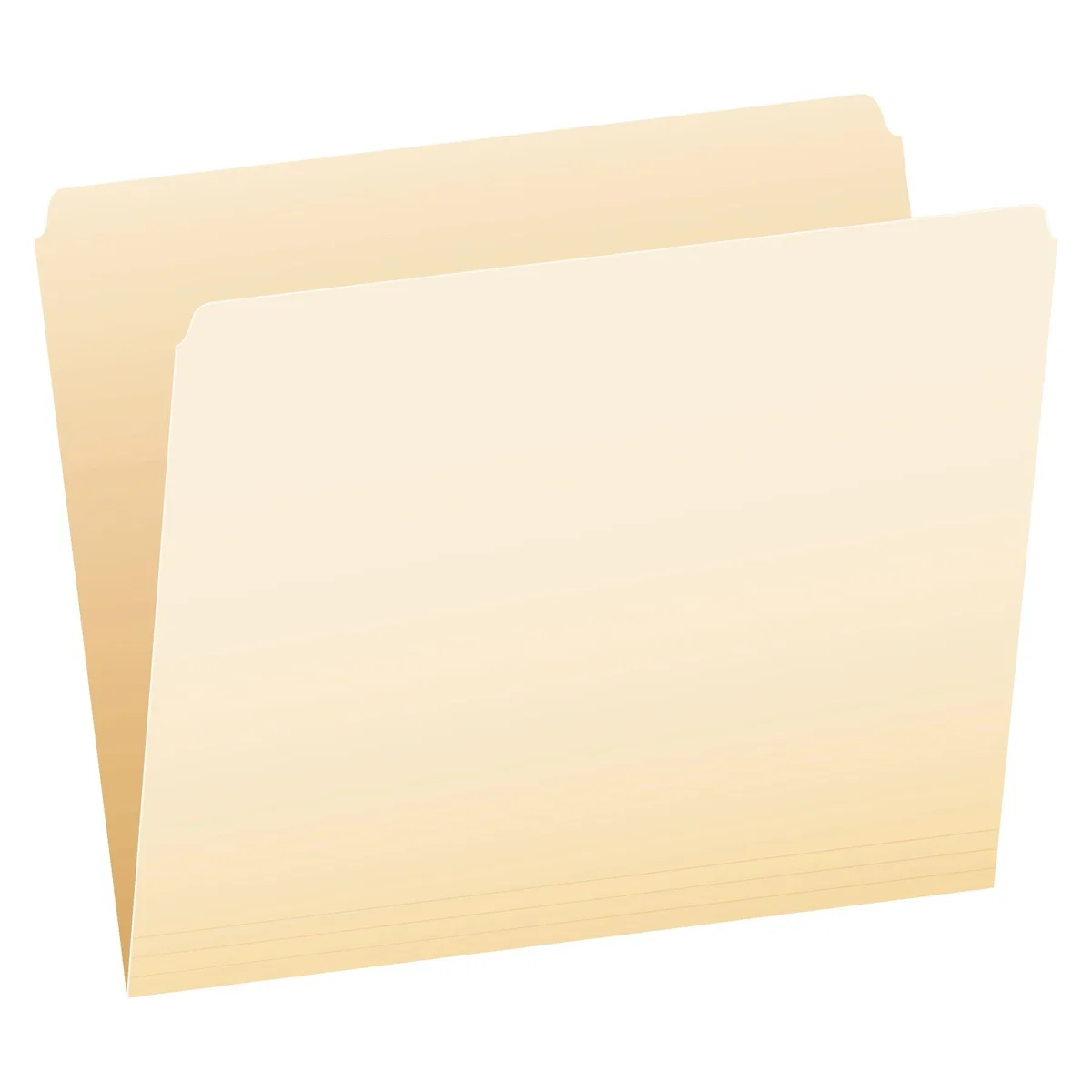Box of 100 natural manila letter-size file folders with straight-cut top tabs